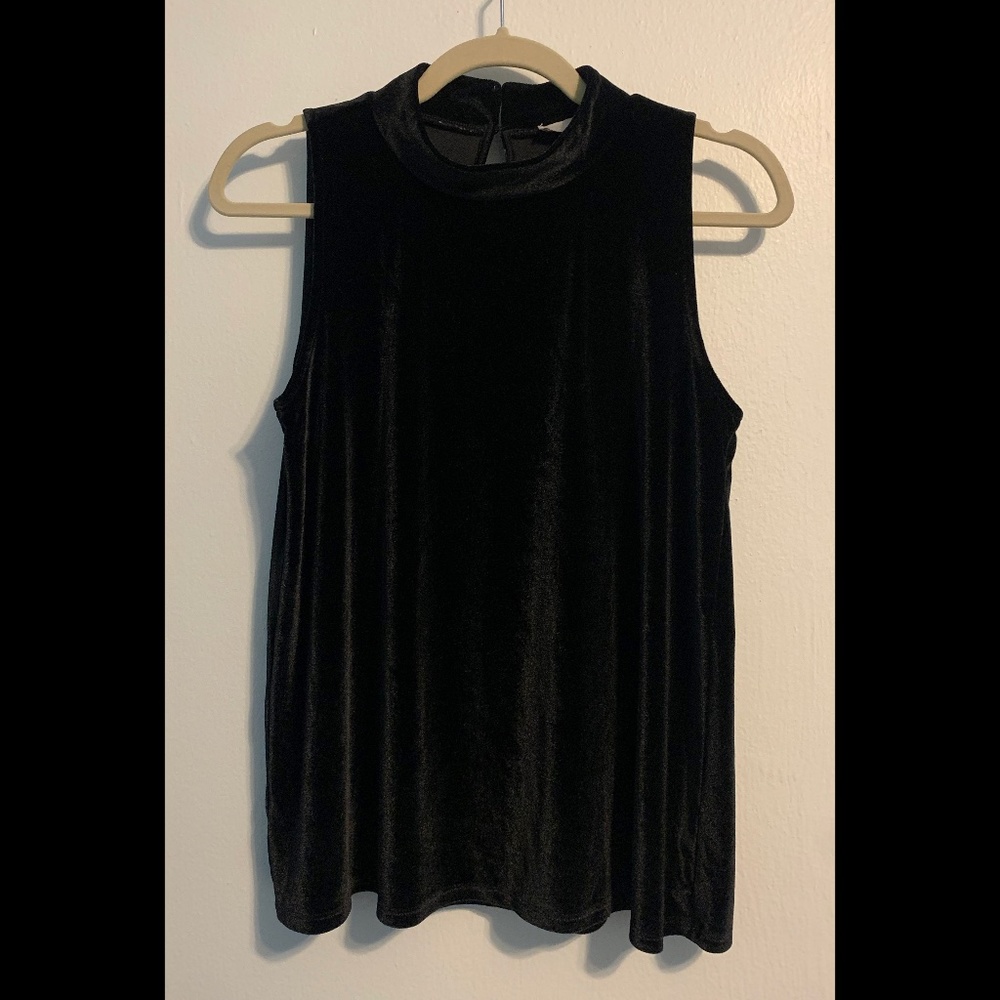 Black Velvet Sleeveless Top | Size S